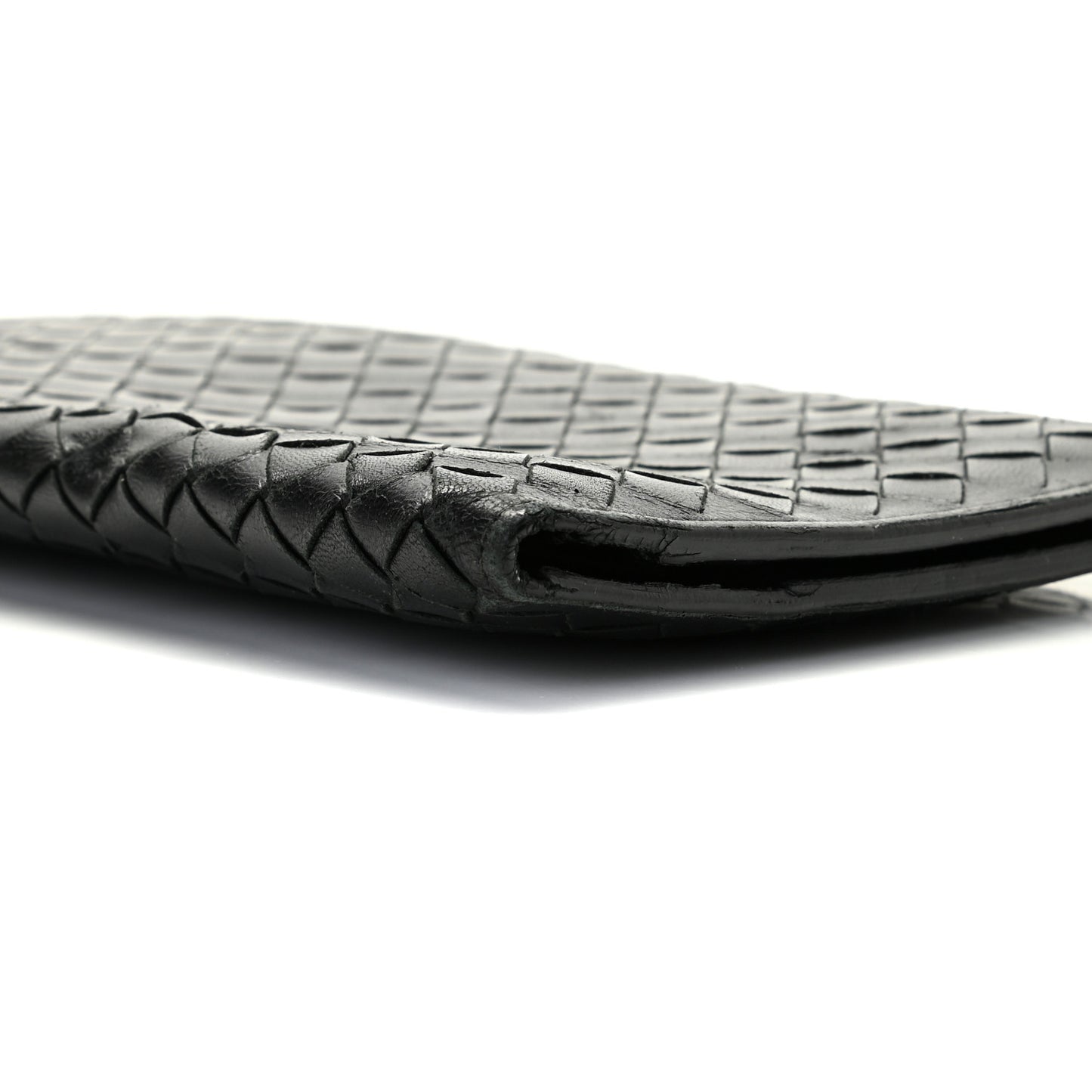 Nappa Intrecciato Long Bifold Wallet Black