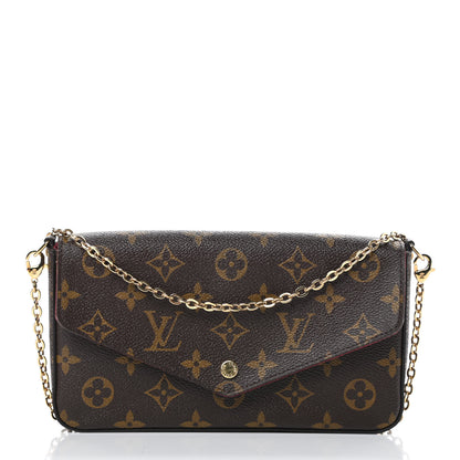 Louis Vuitton Monogram Pochette Felicie Chain Wallet Fuchsia 3 of 16