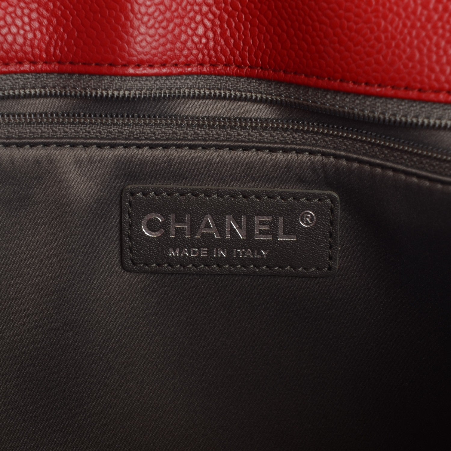 Chanel Caviar Quilted Grand Shopping Tote GST Red 6 of 7