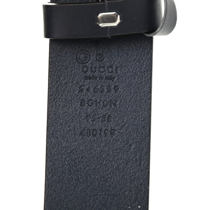 Gucci Selleria Calfskin Mens Interlocking G 37mm Belt 95 38 Black 3 of 6