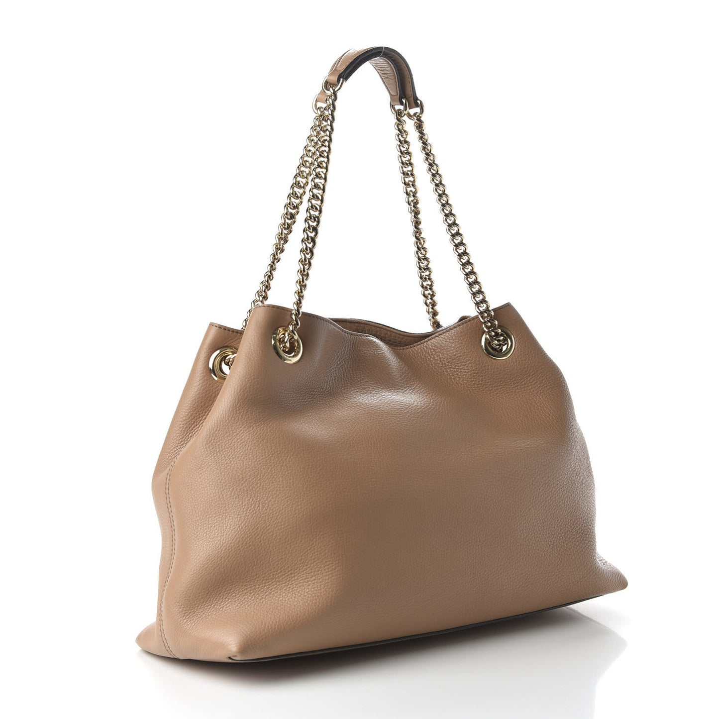 Pebbled Calfskin Medium Soho Chain Shoulder Bag Rose Beige