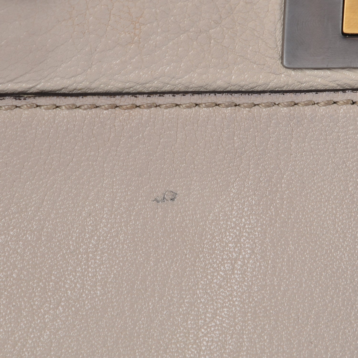 Fendi Goatskin Elaphe Large Peekaboo Iconic Satchel Latte Natural 18 of 21