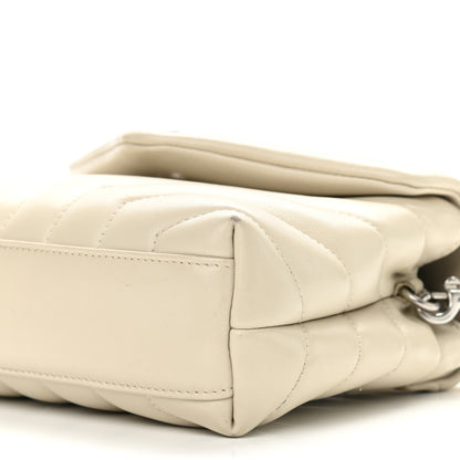 Saint Laurent Calfskin Y Quilted Monogram Toy Loulou Crossbody Bag Crema Soft 8 of 10