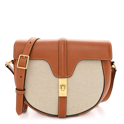 Celine Textile Natural Calfskin Medium Besace 16 Tan 1 of 10