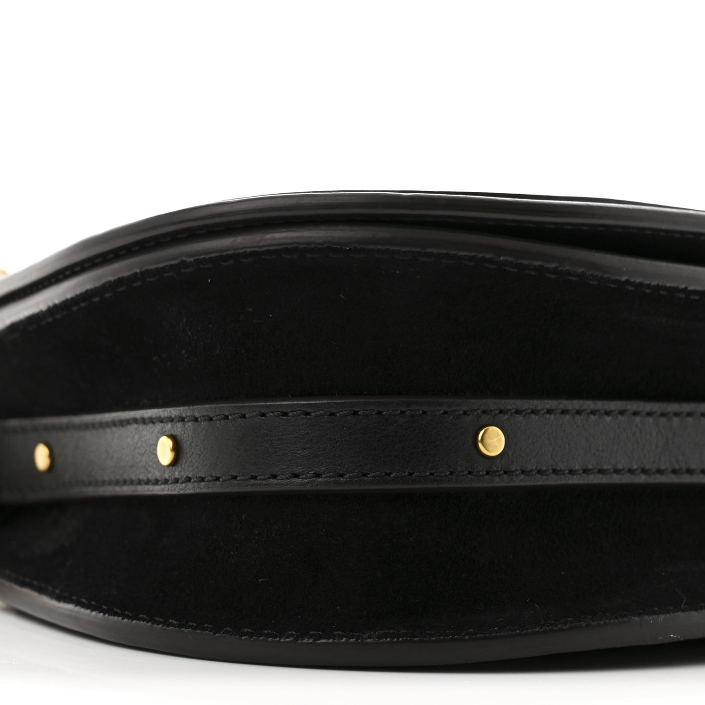 Calfskin Suede Small Nile Bracelet Bag Black