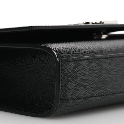 Saint Laurent Grain De Poudre Medium Classic Monogram Kate Satchel Black 9 of 12