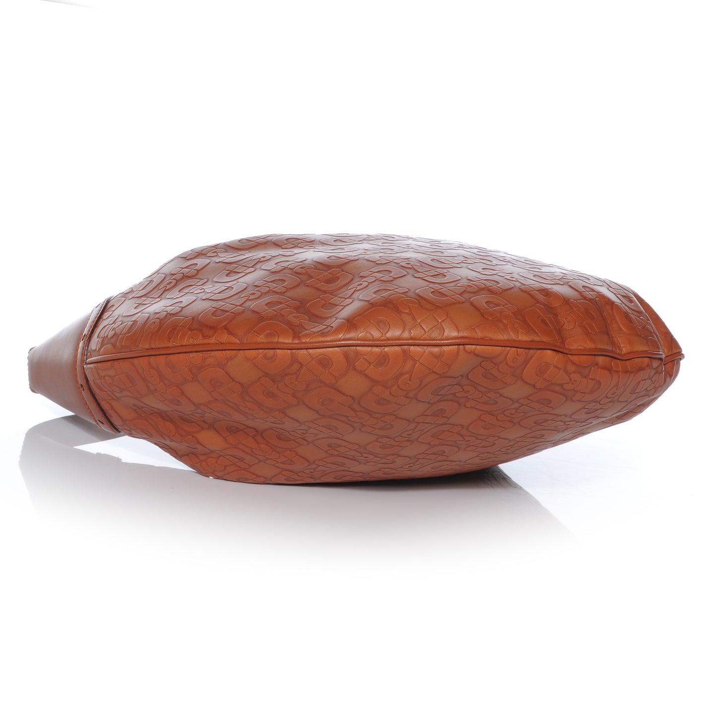 GGUCCI Calfskin Horsebit Embossed Glam Hobo Tan