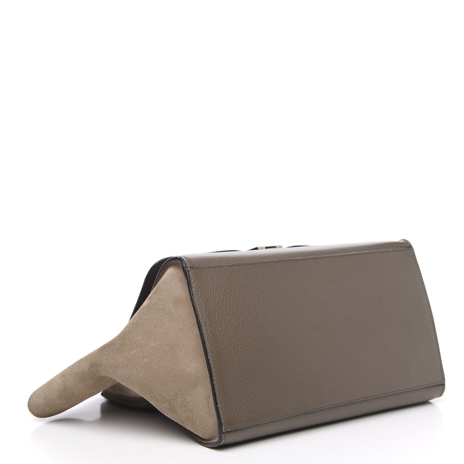 Celine Drummed Calfskin Suede Medium Trapeze Taupe 4 of 20