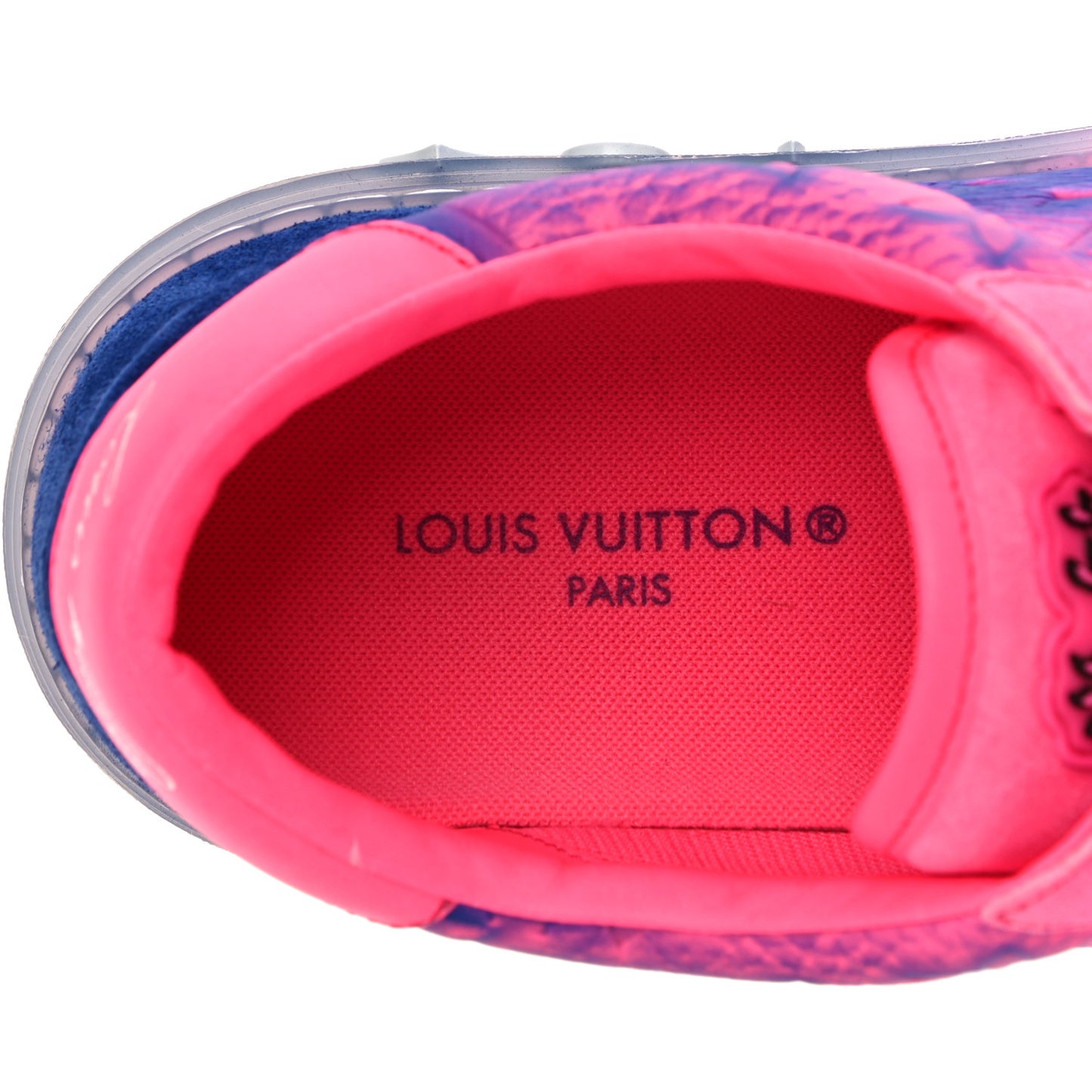 Grained Calfskin Mens LV Ollie Richelieu Sneakers 6.5 Pink Blue