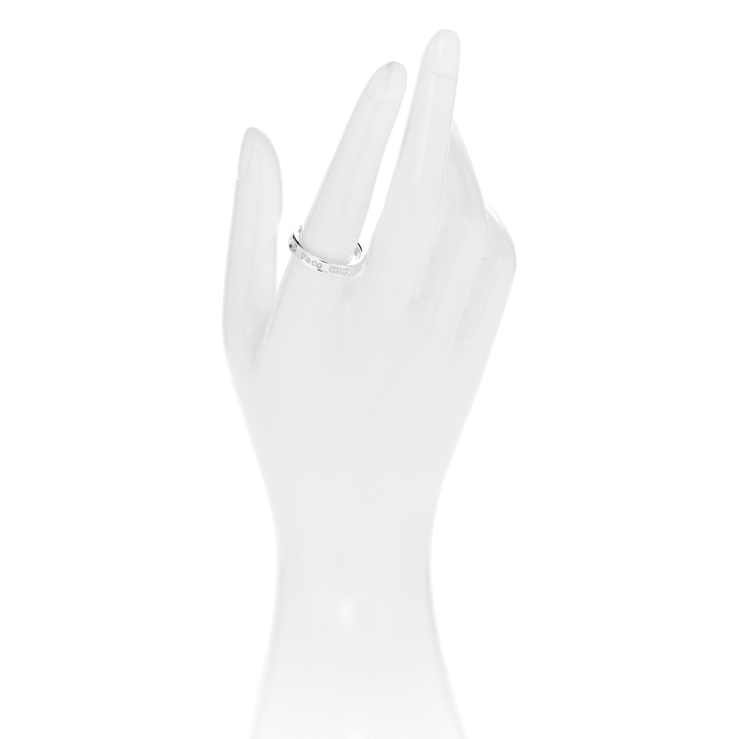 Tiffany Sterling Silver Narrow 1837 Band Ring 57 8 2 of 4