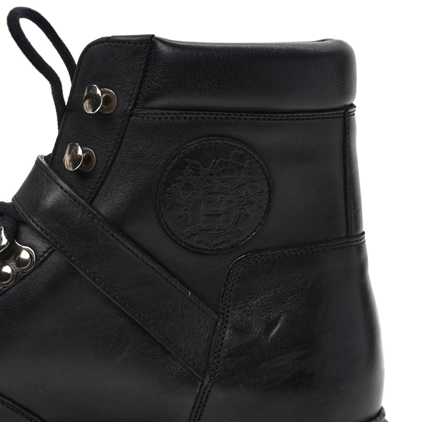Calfskin Hiking Boots 40 Black