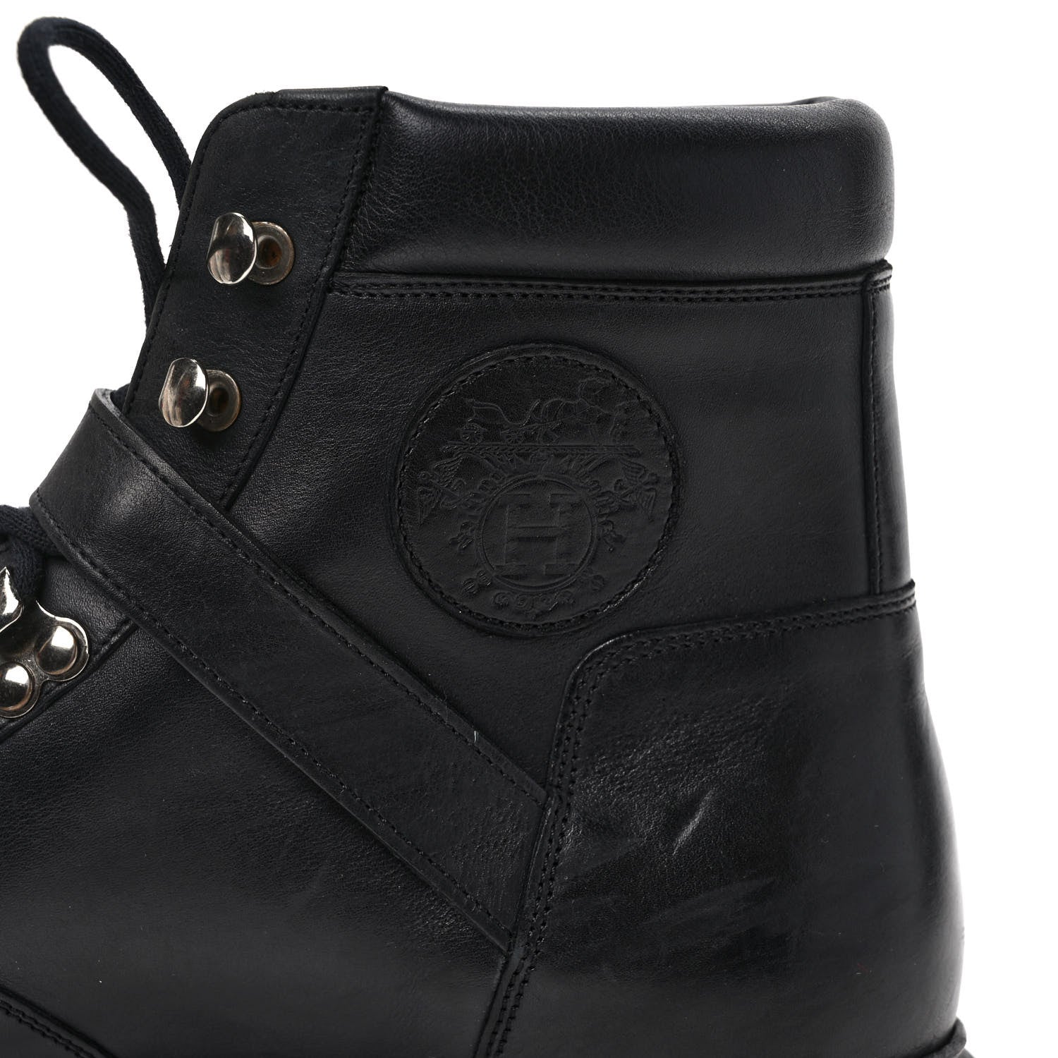 Hermes Calfskin Hiking Boots 40 Black 7 of 8