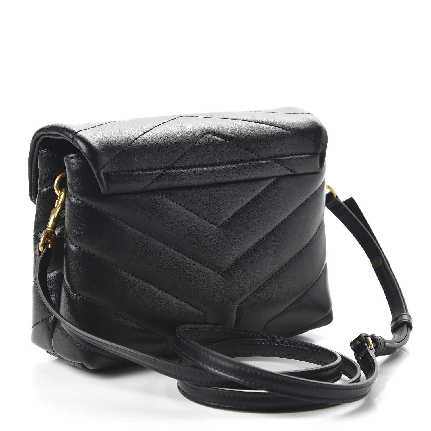Saint Laurent Calfskin Y Quilted Monogram Toy Loulou Crossbody Bag Black 3 of 10