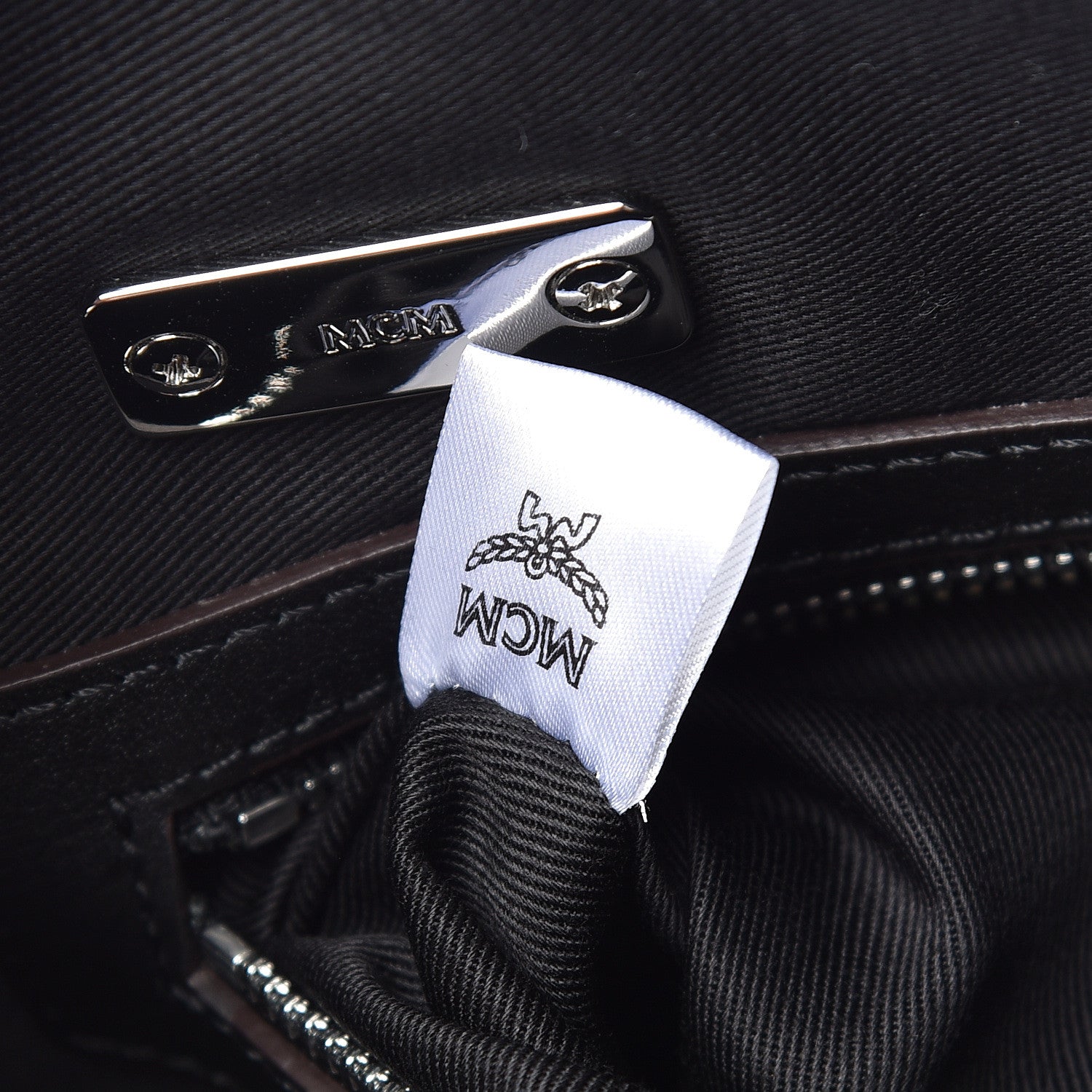 MCM Calfskin Ottomar Monogram Essential Boston Bag Black 7 of 10
