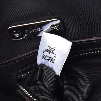 MCM Calfskin Ottomar Monogram Essential Boston Bag Black 7 of 10
