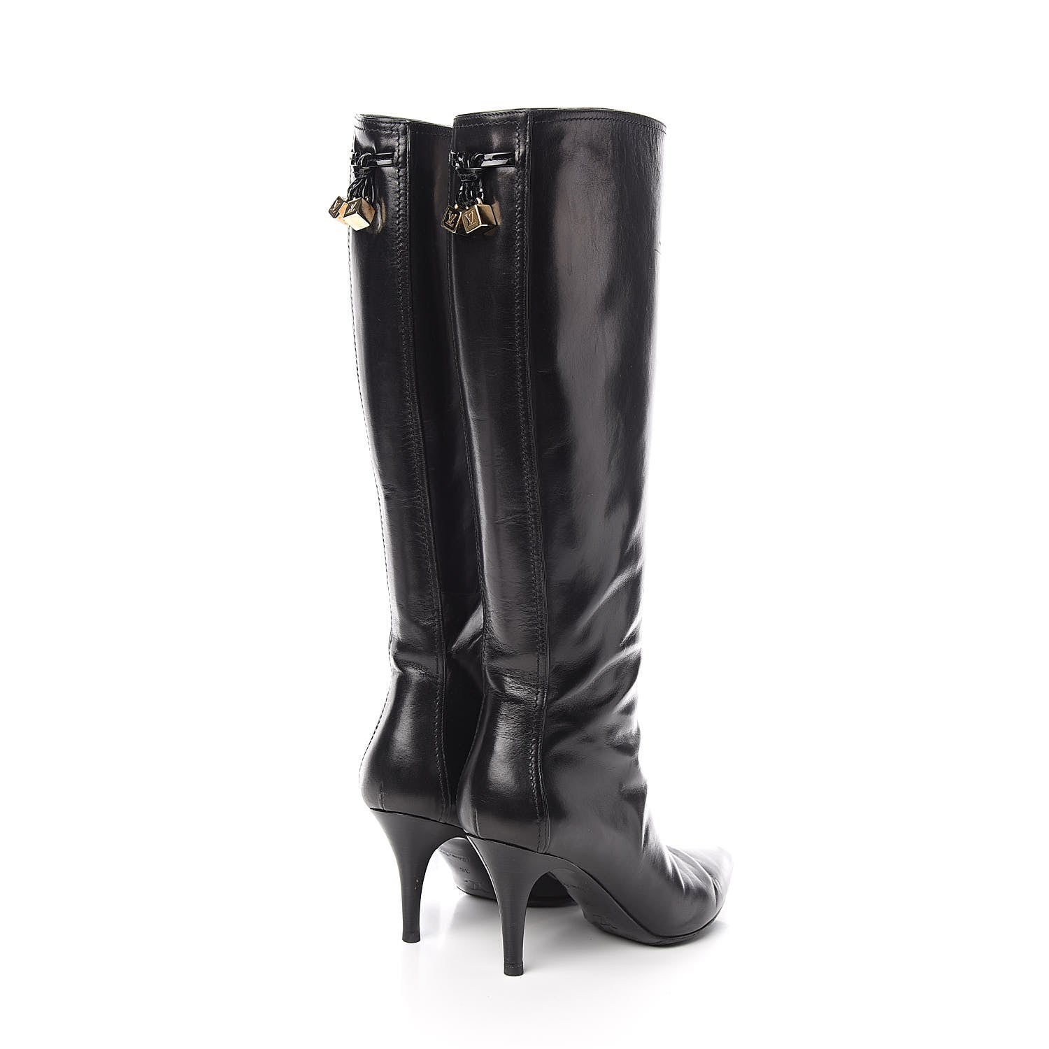 Louis Vuitton Calfskin Gamble High Boots 36 Black 4 of 8