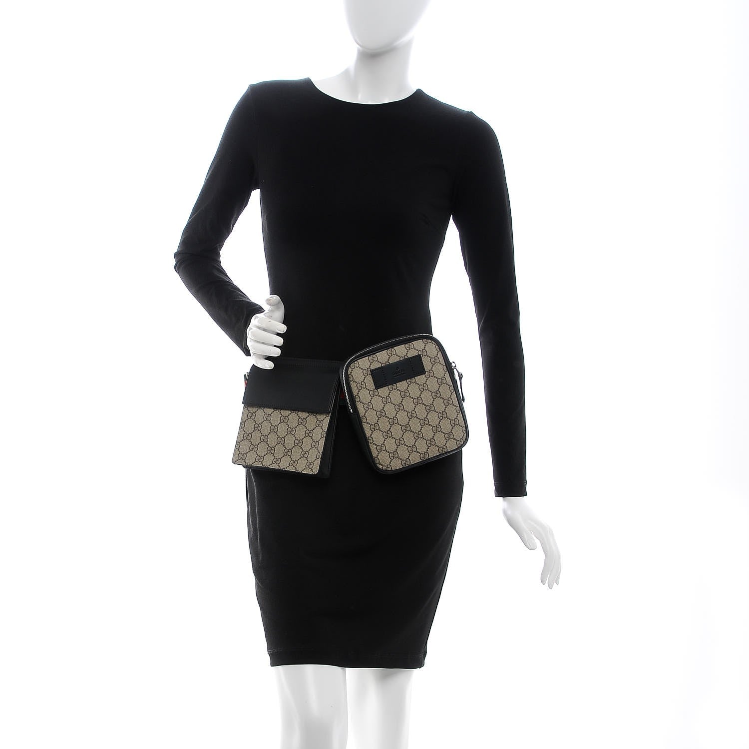 Gucci GG Supreme Monogram Web Belt Bag Black 2 of 9