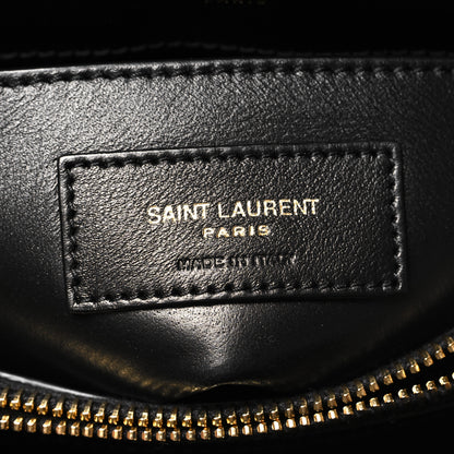 Saint Laurent Calfskin Y Quilted Monogram Small Loulou Chain Satchel Black 7 of 11