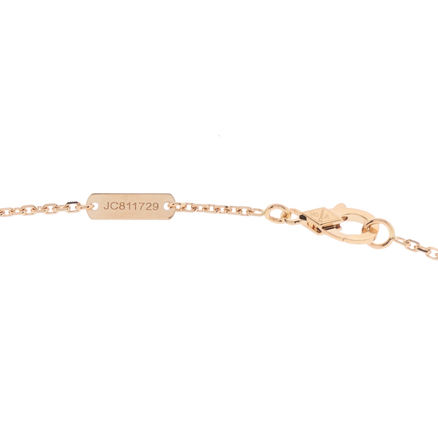 18K Rose Gold Gray Mother of Pearl Vintage Alhambra Pendant Necklace