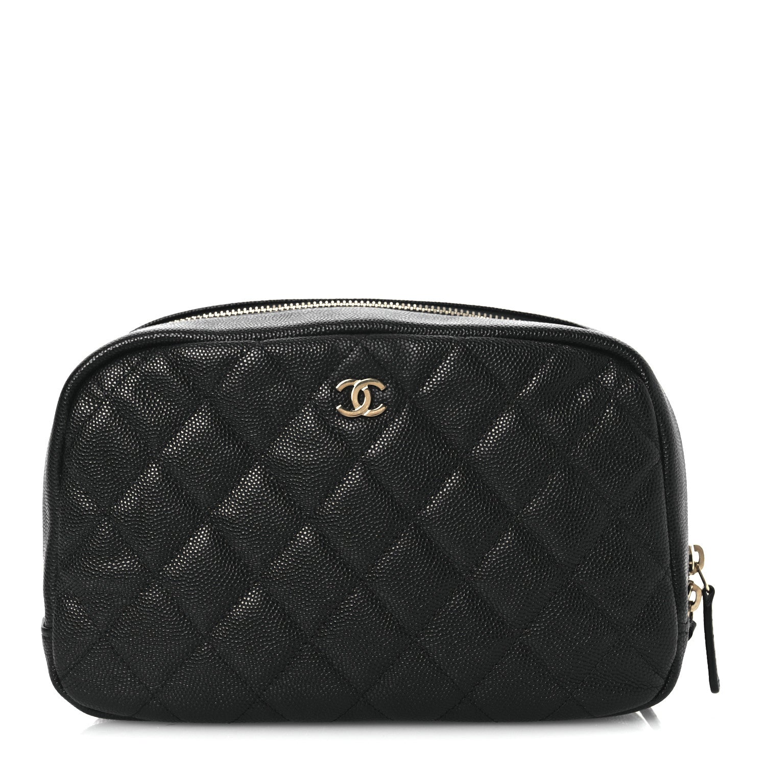 Chanel Caviar Quilted Medium Curvy Pouch Cosmetic Case Black 1 of 11
