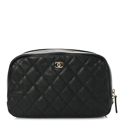 Chanel Caviar Quilted Medium Curvy Pouch Cosmetic Case Black 1 of 11