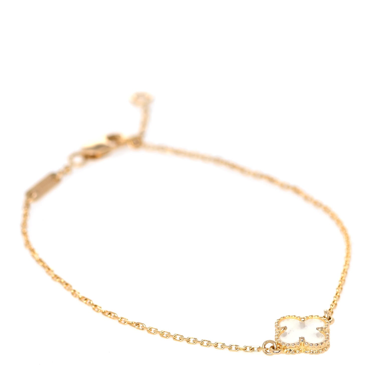 Van Cleef & Arpels 18K Yellow Gold Mother of Pearl Sweet Alhambra Bracelet 1 of 6