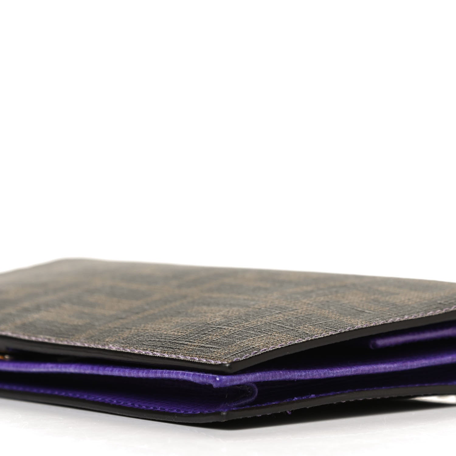 Fendi Zucca Spalmati Chain Clutch Tobacco Purple 10 of 11