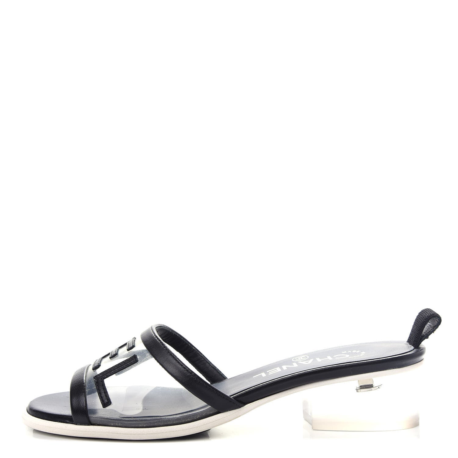 Chanel PVC Lambskin Logo Mules 35.5 Black 1 of 11