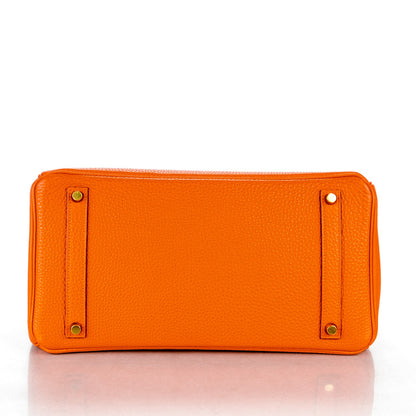 Hermes Taurillon Clemence Birkin 35 Orange 6 of 23