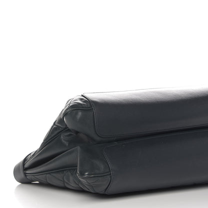 Chanel Glazed Calfskin Quilted Shopping Tote Dark Blue 9 of 11