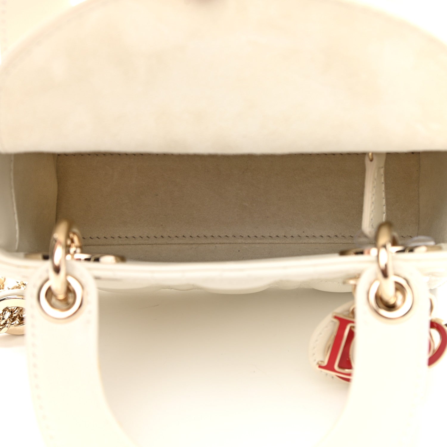 Christian Dior Lambskin Cannage Mini DiorAmour Lady Dior Latte 7 of 9