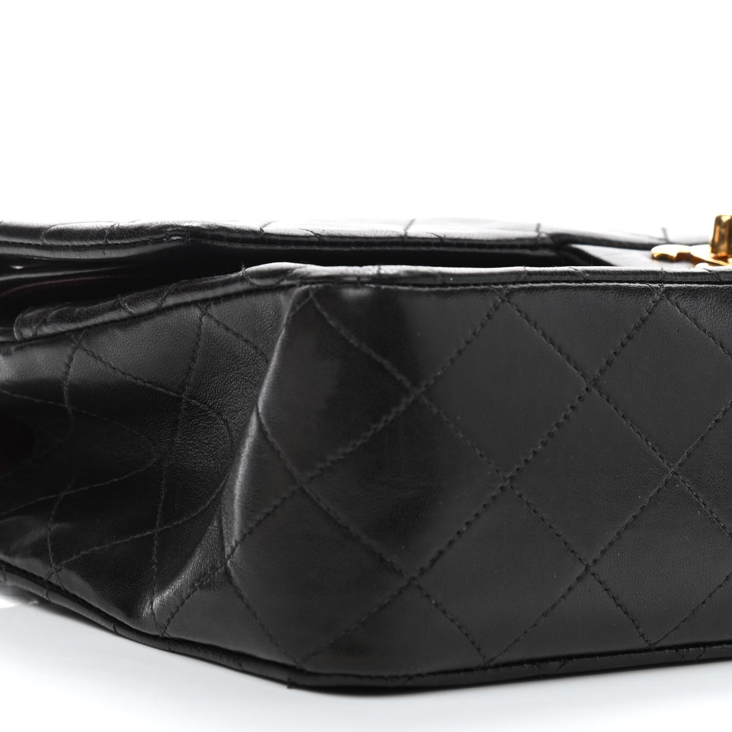 Lambskin Quilted Medium Double Flap Black