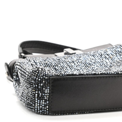 Fendi Laminated Goatskin Beaded Micro Peekaboo Iconic Satchel Canna di Fucile Black 9 of 10