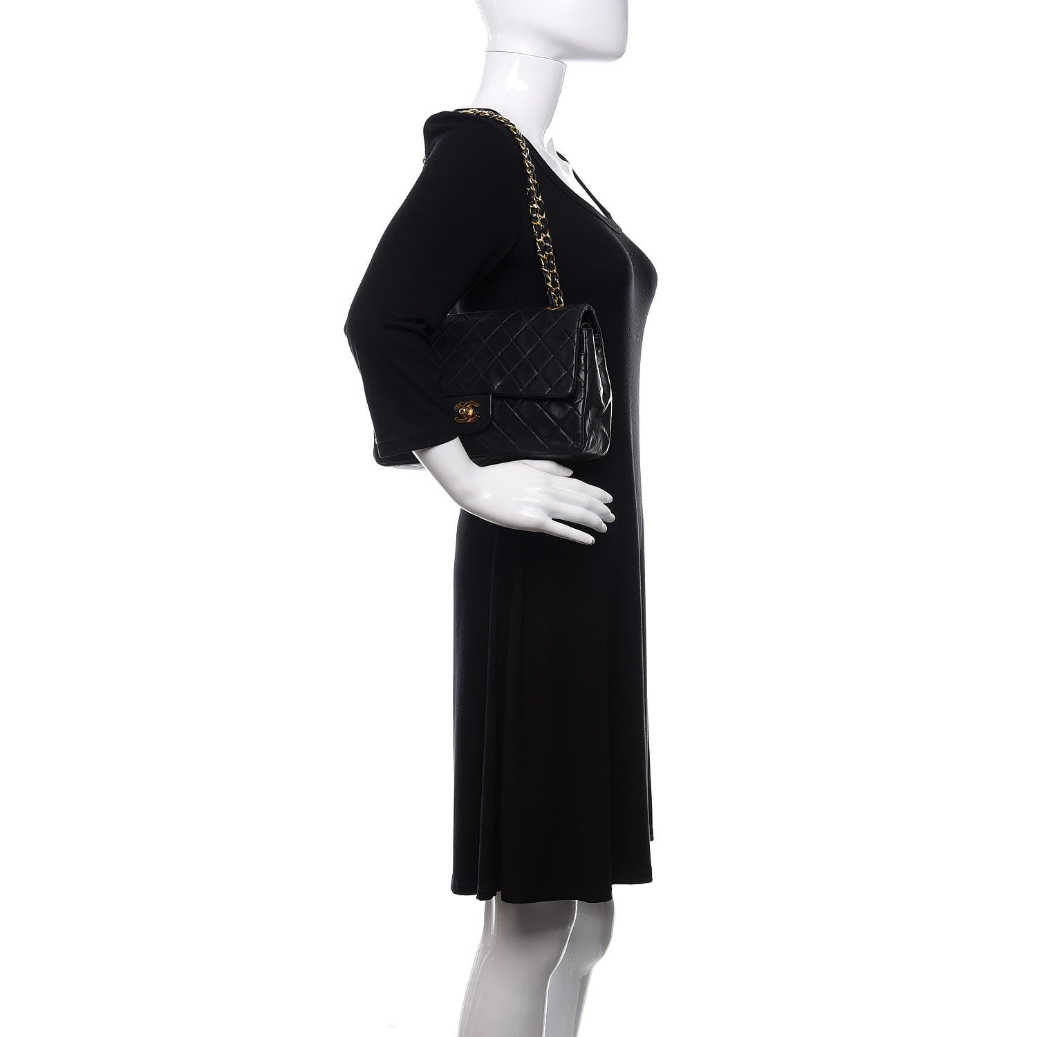 Chanel Lambskin Quilted Medium Double Flap Black 2 of 11