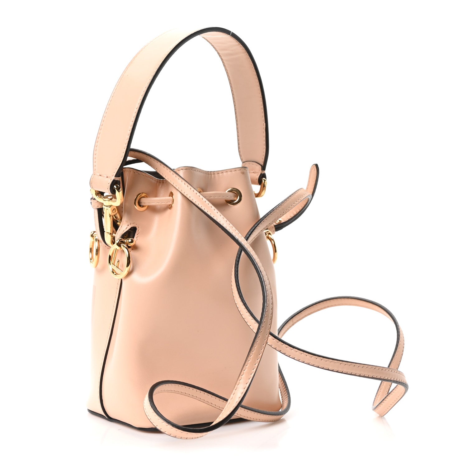 Fendi Vitello King F is Fendi Logo Embossed Mini Mon Tresor Bucket Bag Light Rose 3 of 10
