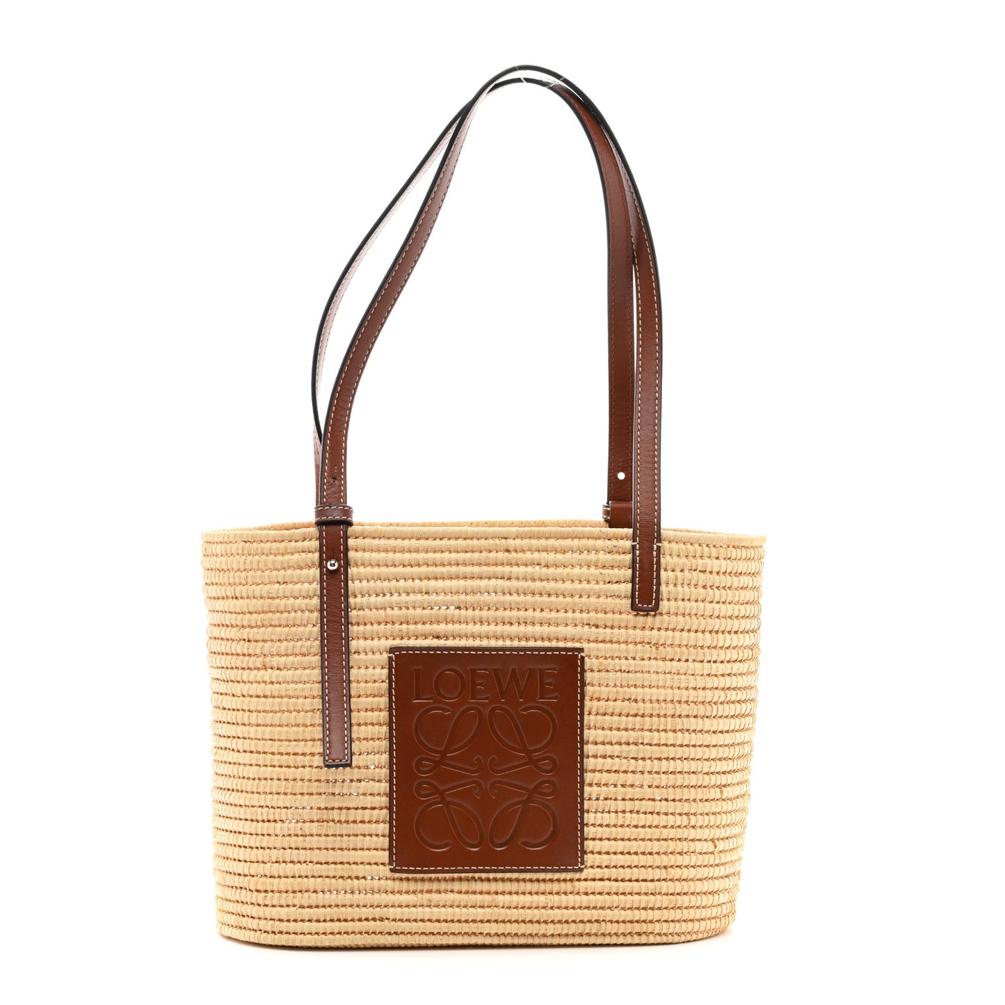 Raffia Small Square Basket Tote Bag Natural Tan