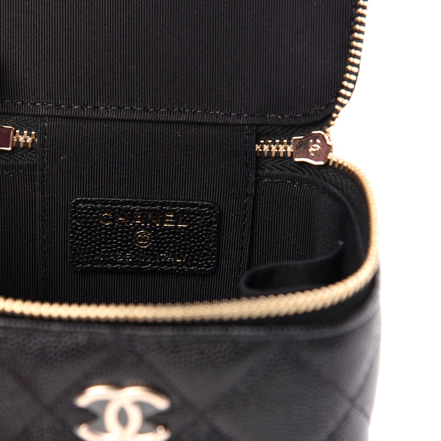 Chanel Caviar Quilted Mini Pearl On Top Vanity Case With Chain Black 6 of 10