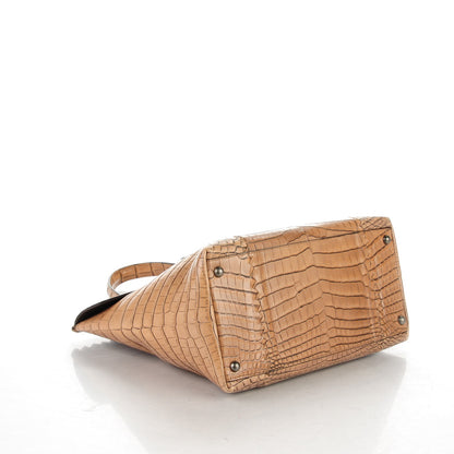 Bottega Veneta Crocodile Cocolave Tote Cigar 4 of 7