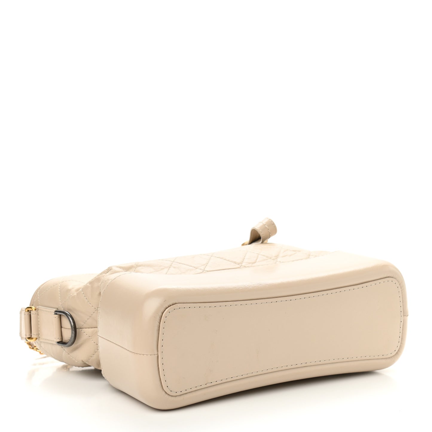 Aged Calfskin Quilted Medium Gabrielle Hobo Beige