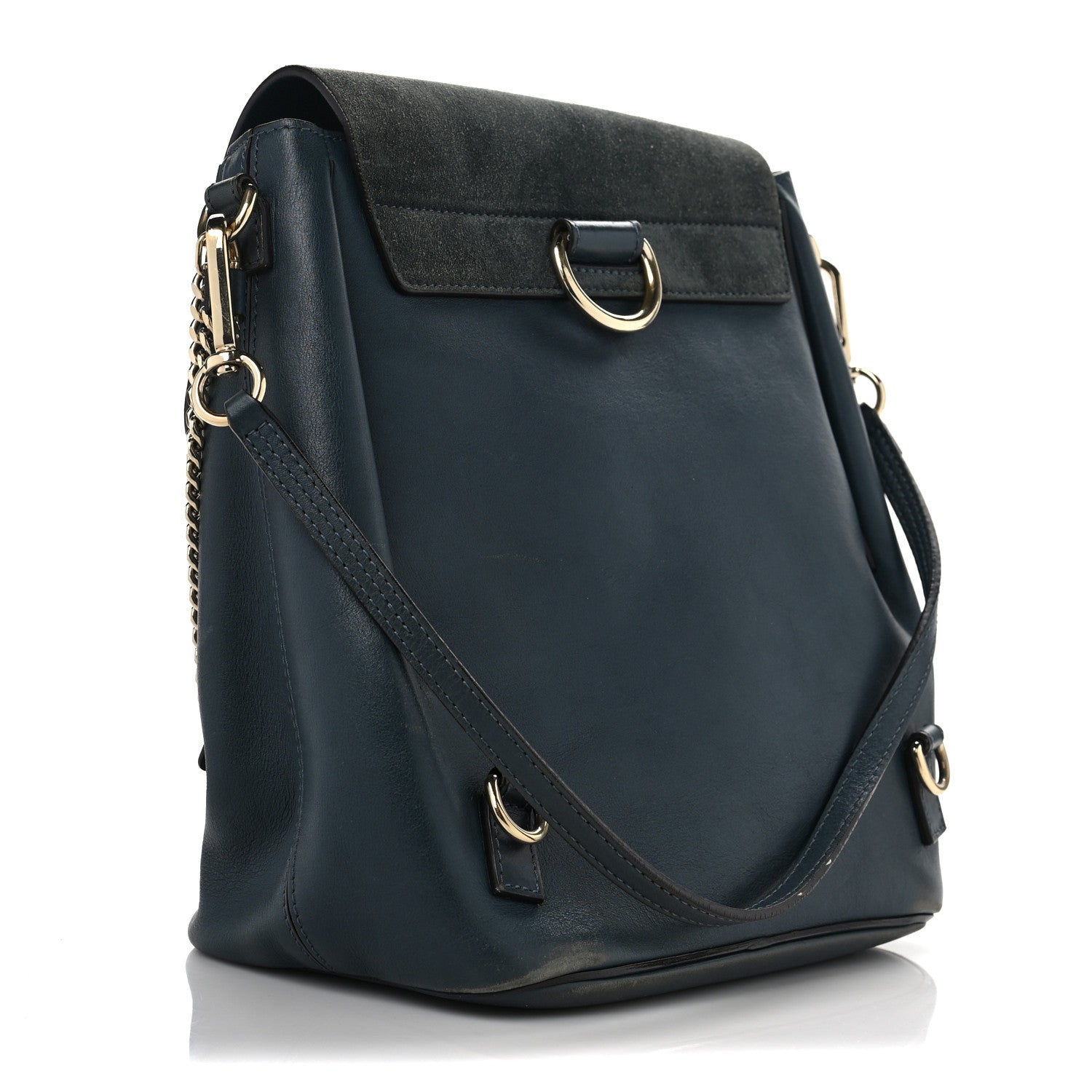Chloe Suede Calfskin Small Faye Backpack Silver Blue 3 of 13