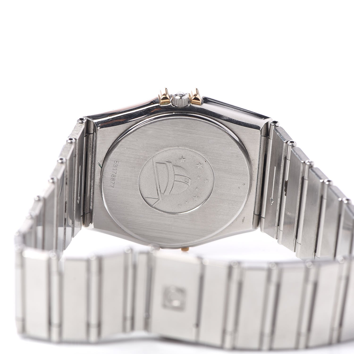 Omega Stainless Steel 18K Yellow Gold 33mm Constellation Chrono Quartz Watch Champagne 396.1070 5 of 6