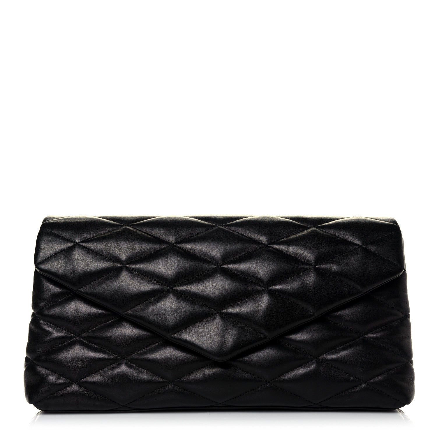 Saint Laurent Lambskin Quilted Sade Puffer Envelope Clutch Black 1 of 5