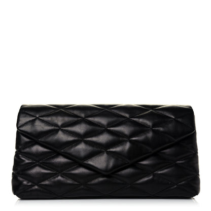 Saint Laurent Lambskin Quilted Sade Puffer Envelope Clutch Black 1 of 5