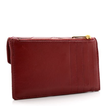 Saint Laurent Lambskin Matelasse Chevron Monogram Compact Wallet Opyum Red 6 of 9