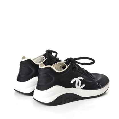 Chanel Lycra Womens CC Sneakers 36 Black 4 of 10