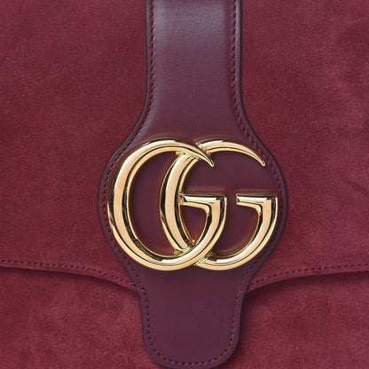 Gucci Suede Medium Arli Flap Shoulder Bag Vintage Bordeaux 10 of 10