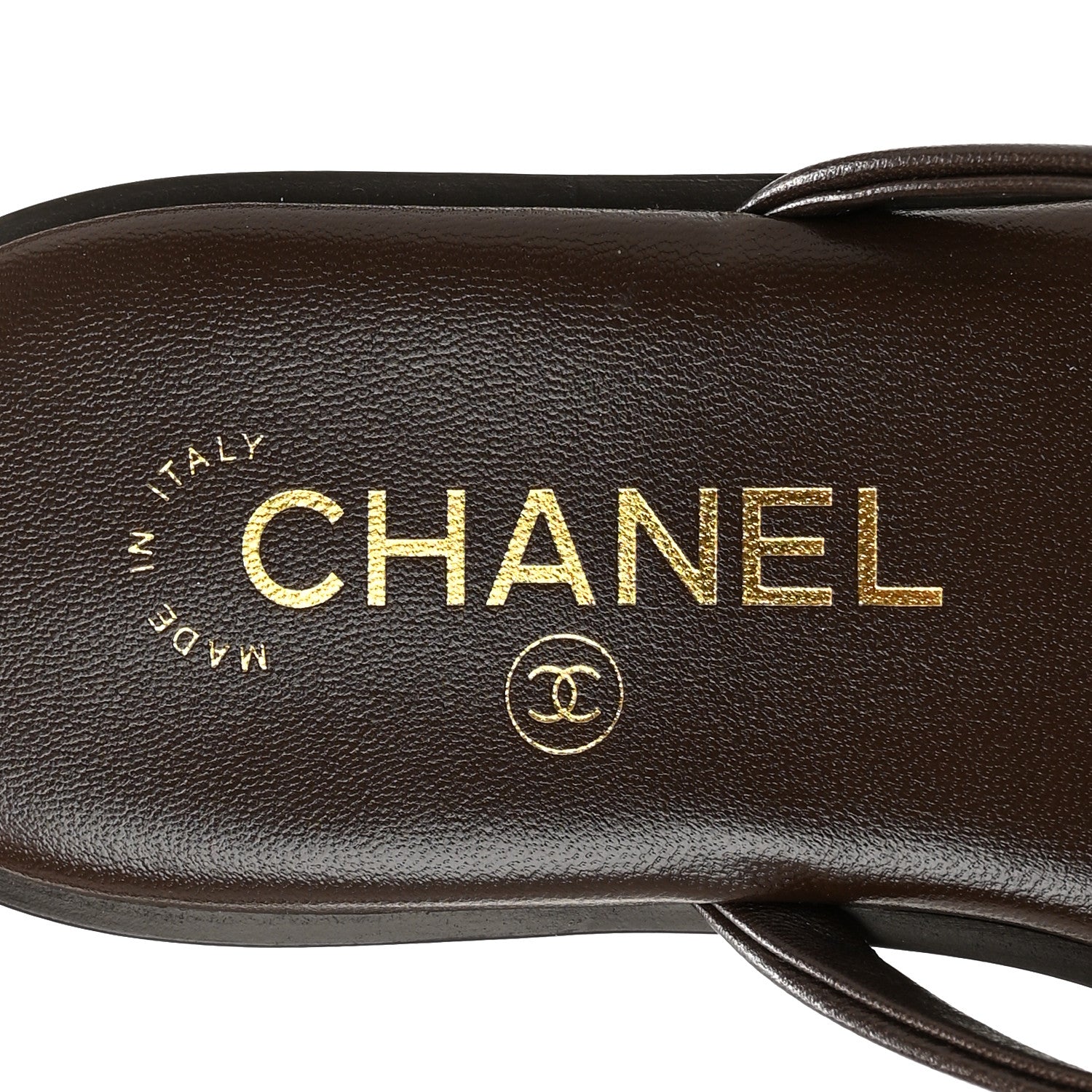 Chanel Goatskin CC Times Square Thong Sandals 36.5 Brown 7 of 10