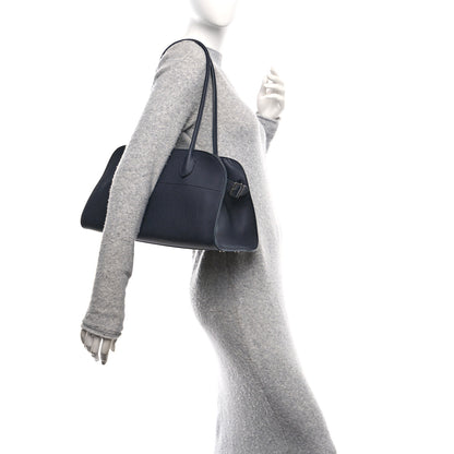 The Row Matte Grained Calfskin Margaux Shoulder 12 Dark Navy 2 of 9