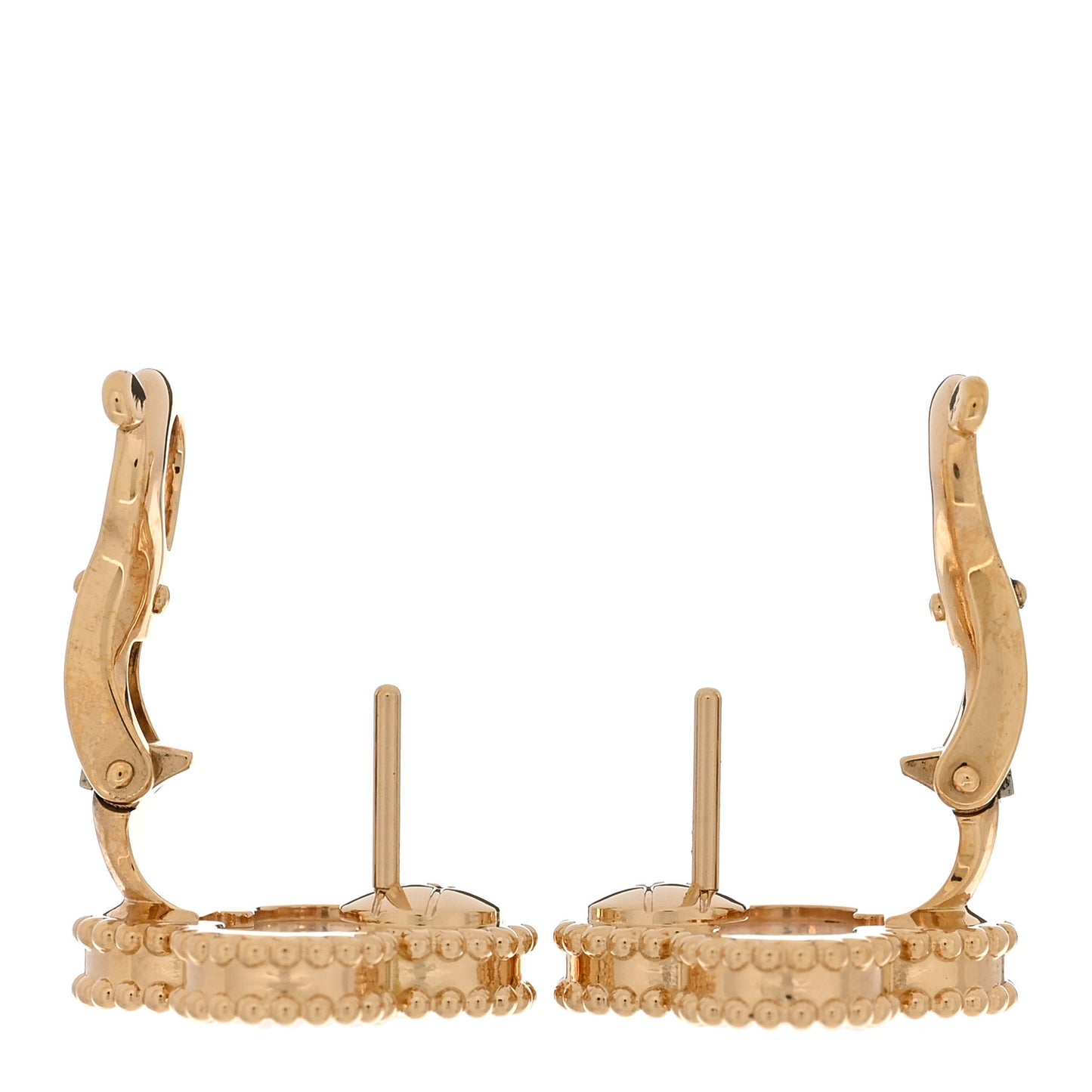 18K Yellow Gold Mother of Pearl Vintage Alhambra Earrings