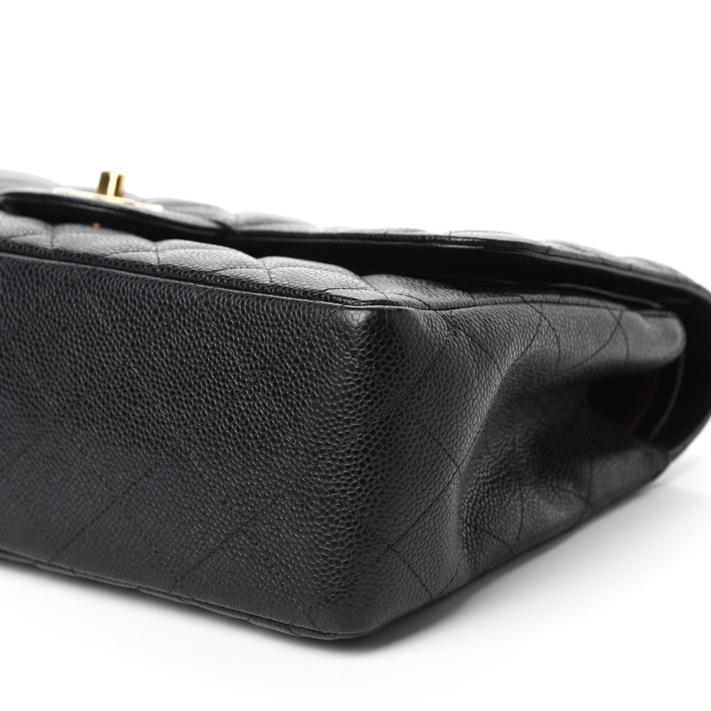 Caviar Quilted Jumbo Double Flap Black